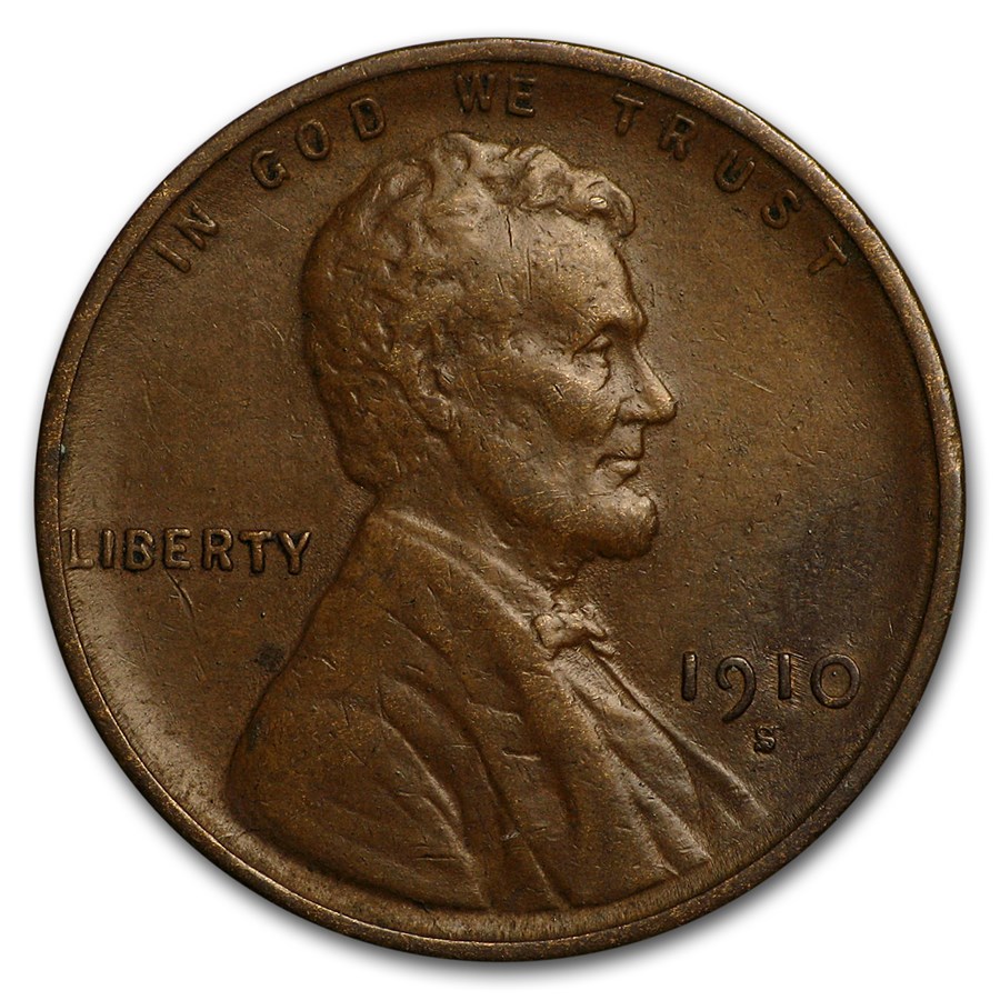 1910-S Lincoln Cent XF