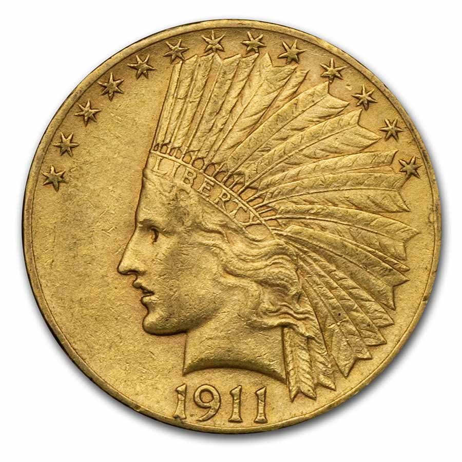 1911 $10 Indian Gold Eagle XF