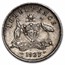 1911-1936 Australia Silver 3 Pence George V Avg Circ