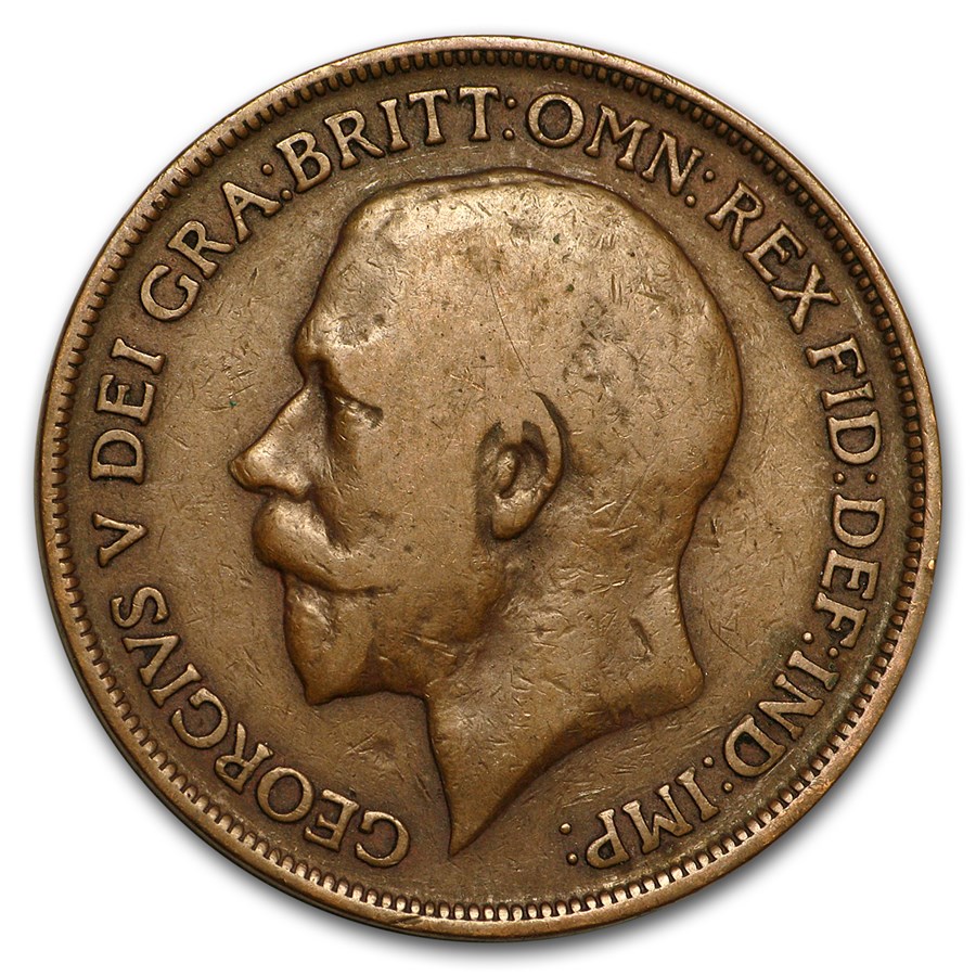 1911-1936 Great Britain George V Large Penny Avg Circ (Random)