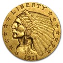 1911 $2.50 Indian Gold Quarter Eagle AU