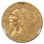 1911 $2.50 Indian Gold Quarter Eagle MS-61 NGC