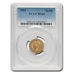 1911 $2.50 Indian Gold Quarter Eagle MS-62 PCGS