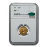 1911 $2.50 Indian Gold Quarter Eagle MS-63 NGC CAC