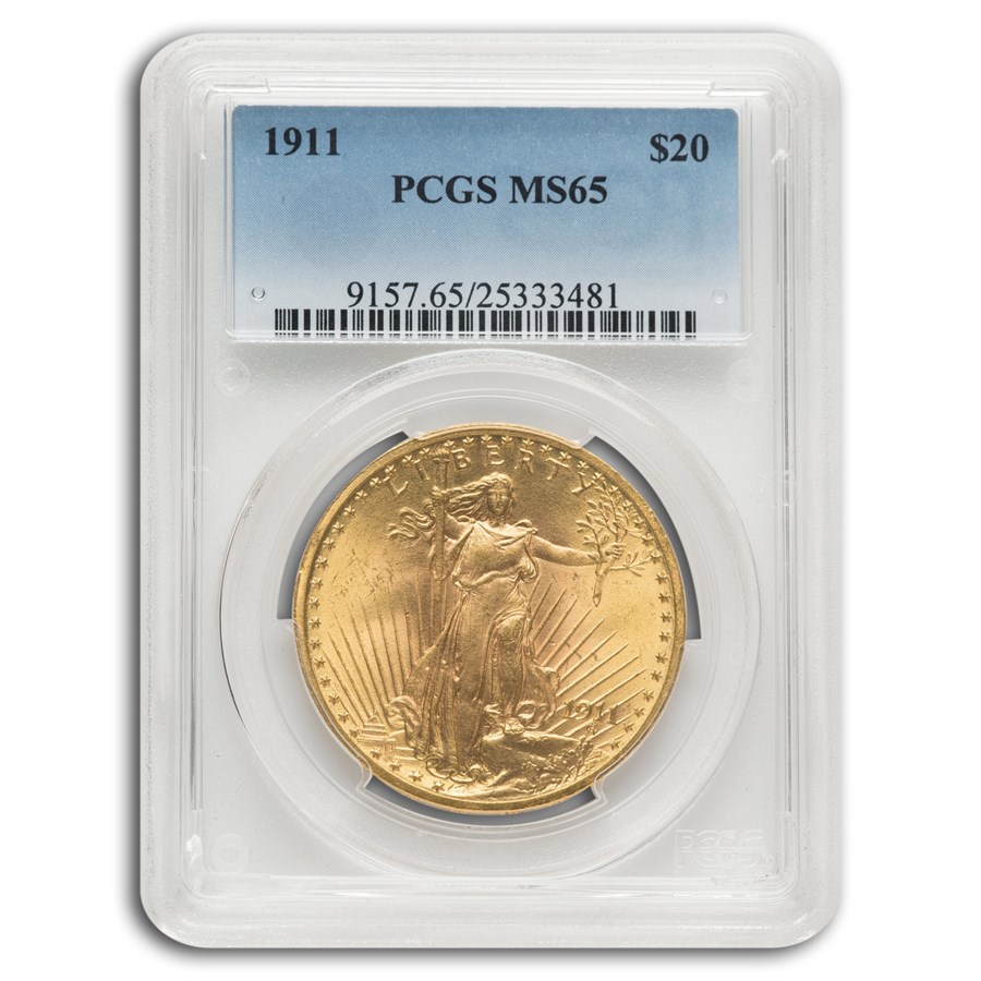 Buy 1911 20 SaintGaudens Gold Double Eagle MS65 PCGS APMEX