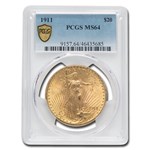 1911 $20 St Gaudens Gold Double Eagle MS-64 PCGS