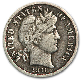 Buy 1911 Barber Dime Fine | APMEX