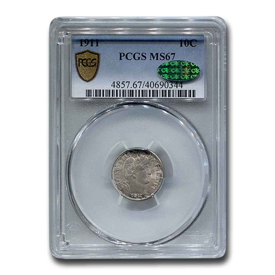 Buy 1911 Barber Dime MS-67 PCGS CAC | APMEX