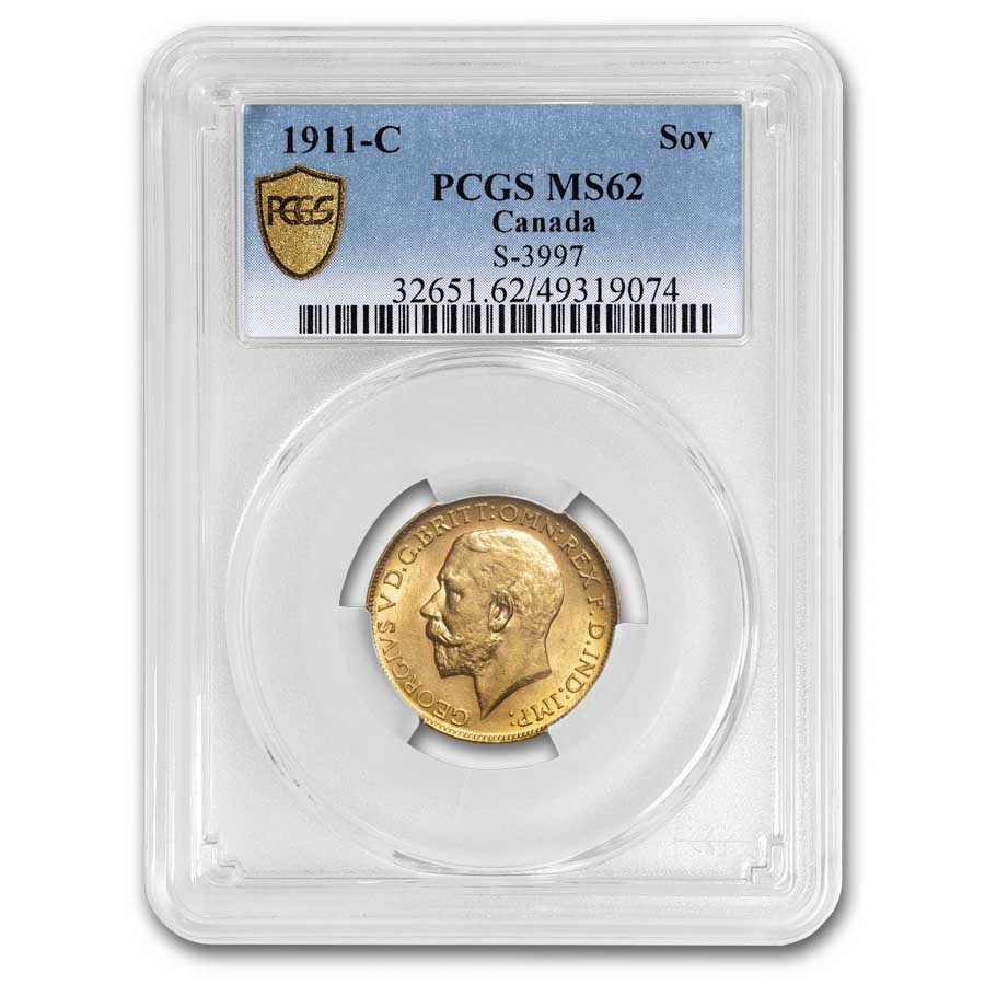 1911-C Canada Gold Sovereign MS-62 PCGS