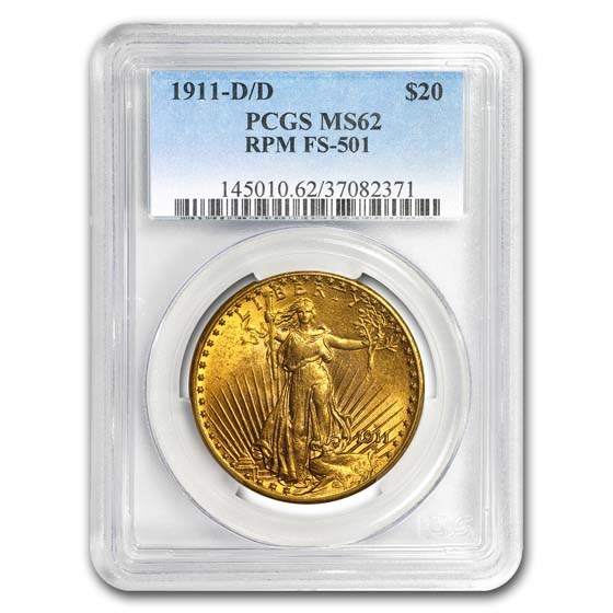 Buy 1911-D/D $20 Saint-Gaudens Gold Double Eagle MS-62 PCGS (FS-501 ...