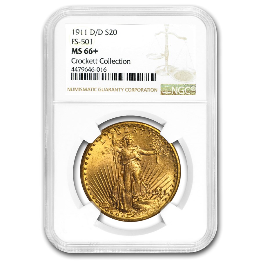 Buy 1911-D/D $20 Saint-Gaudens Gold Double Eagle MS-66+ NGC (FS-501 ...