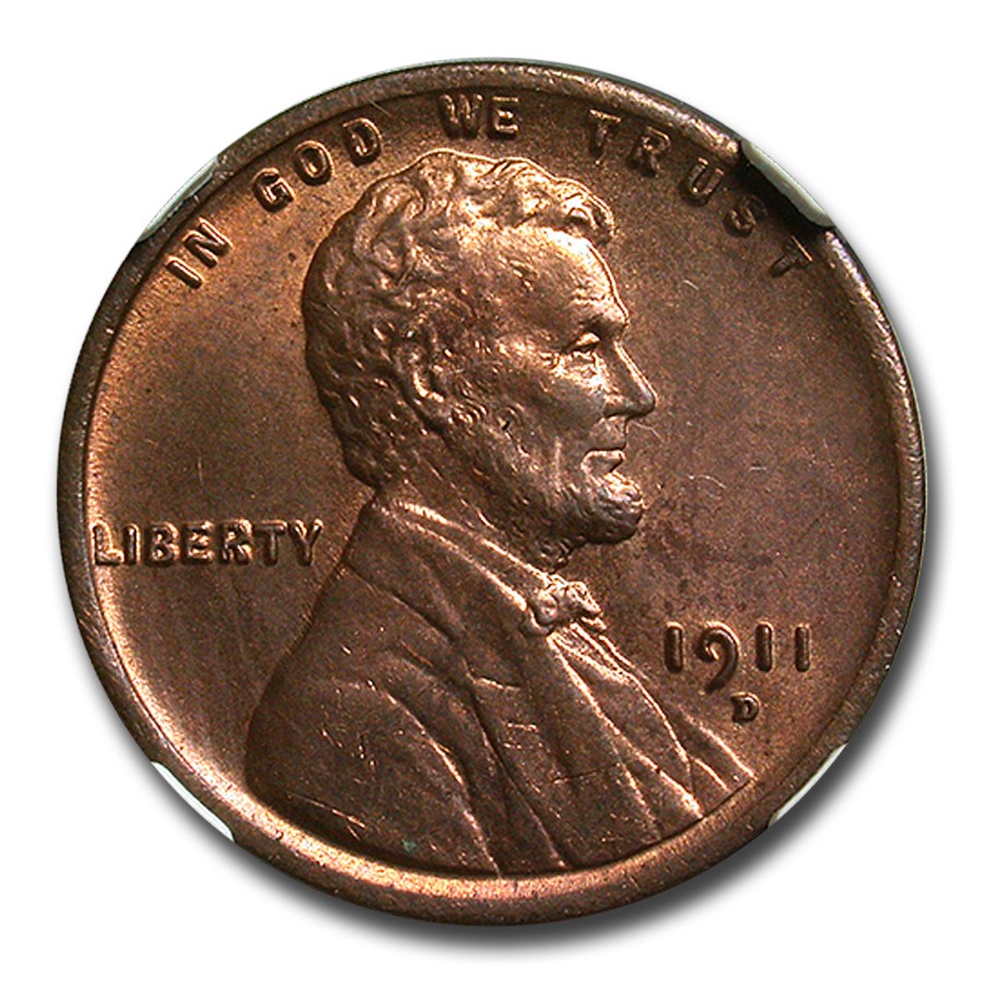 1911-D Lincoln Cent MS-64 NGC (Red/Brown)