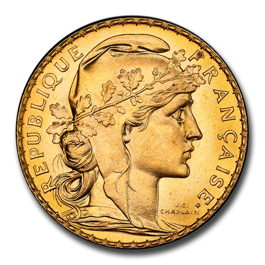 1911 France Gold 20 Francs Rooster MS-67 PCGS