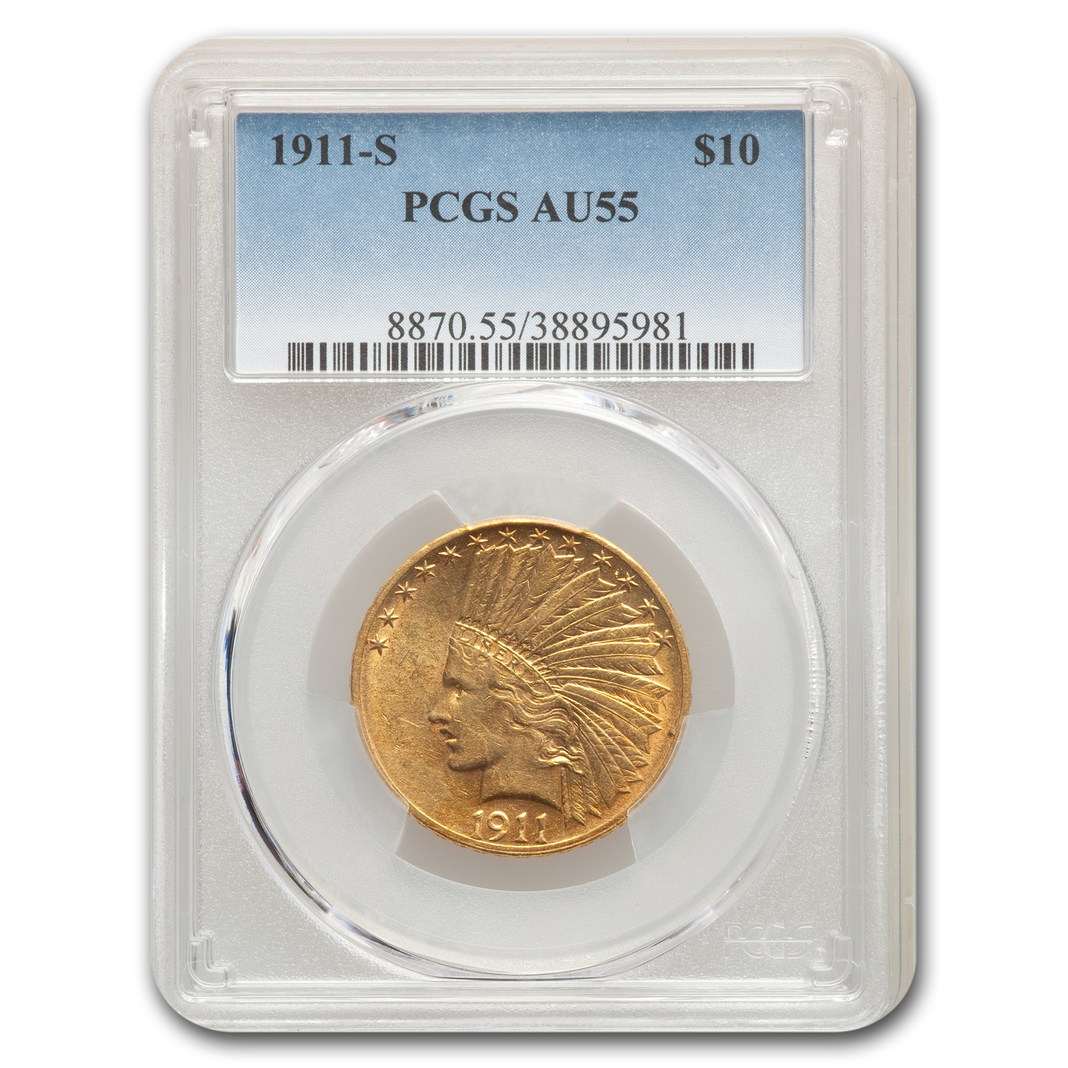 Buy 1911-S $10 Indian Gold Eagle AU-55 PCGS | APMEX