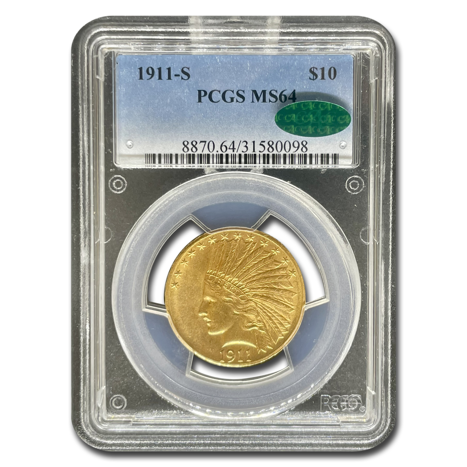 Buy 1911-S $10 Indian Gold Eagle MS-64 PCGS CAC | APMEX