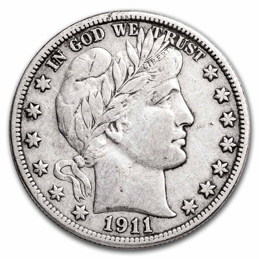 1911-S Barber Half Dollar XF