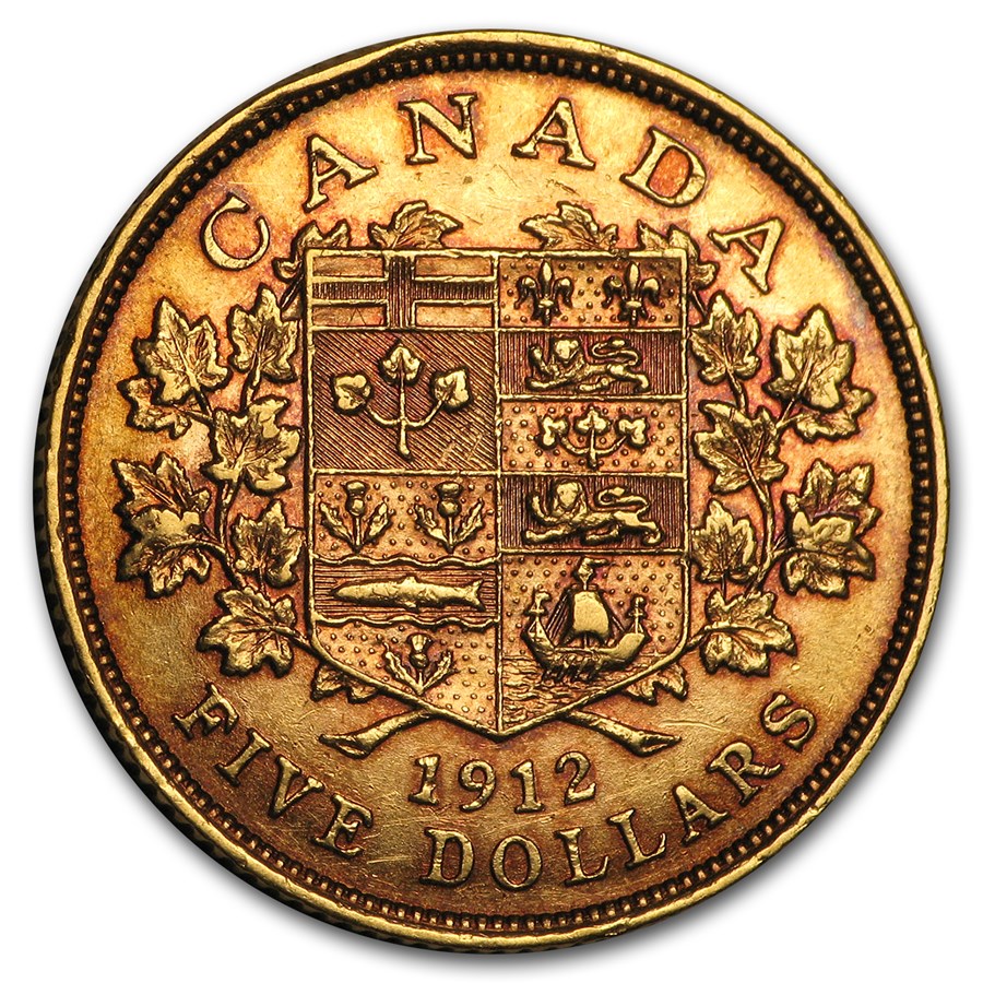 1912-1914 Canada Gold Five Dollar XF
