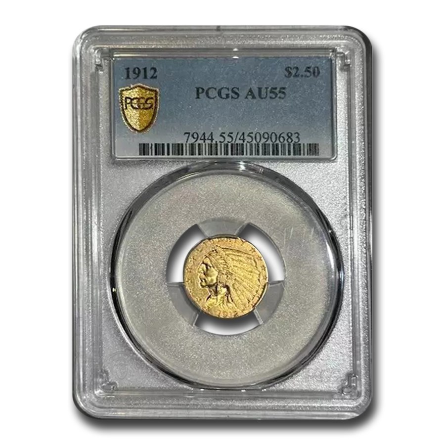 1912 $2.50 Indian Gold Quarter Eagle AU-55 PCGS