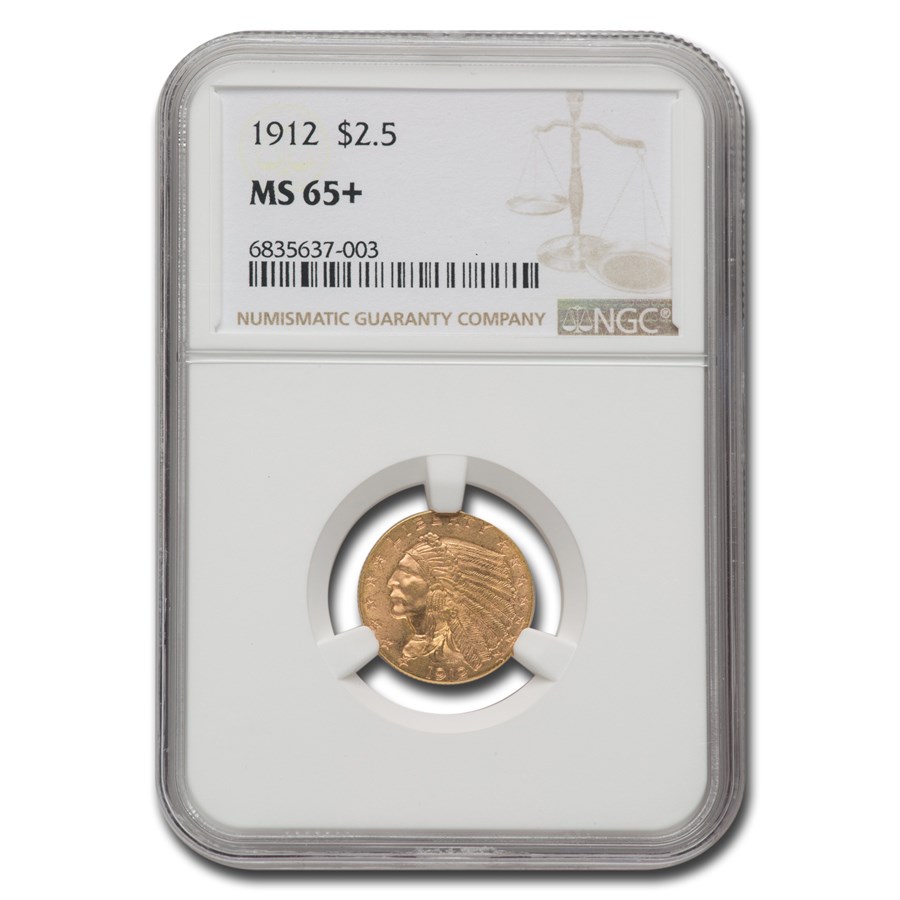 1912 $2.50 Indian Gold Quarter Eagle MS-65+ NGC