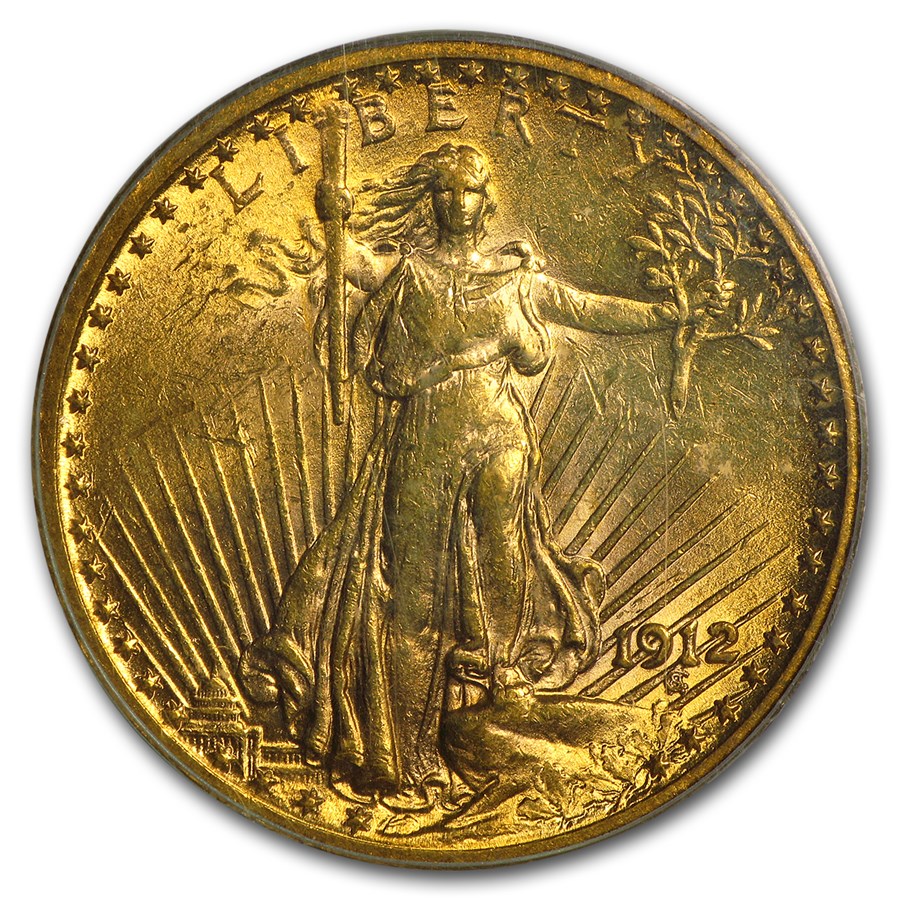 1912 $20 St Gaudens Gold Double Eagle AU