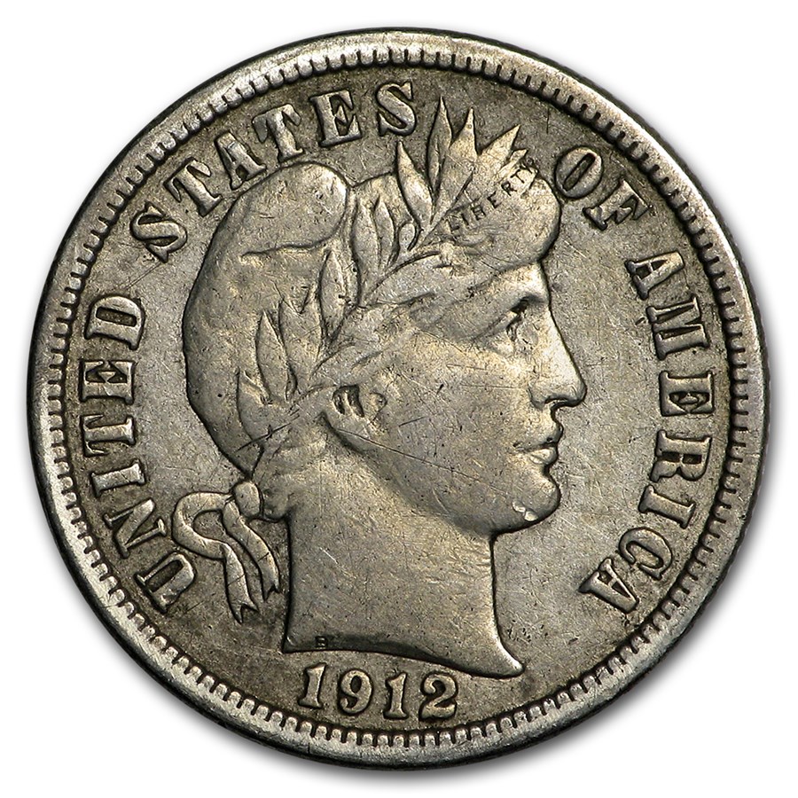 1912 Barber Dime VF