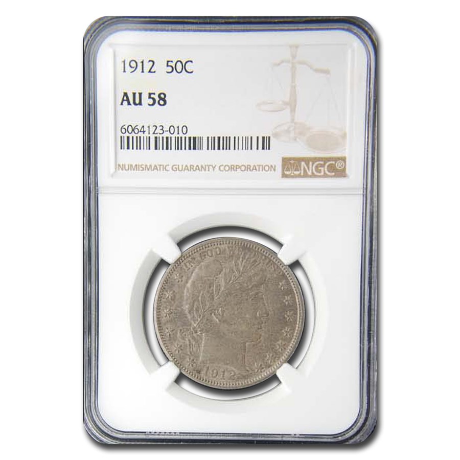 1912 Barber Half Dollar AU-58 NGC