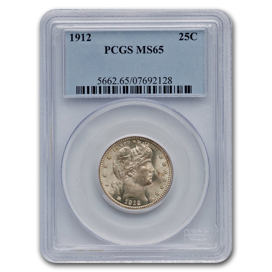 Buy 1912 Barber Quarter MS-65 PCGS | APMEX