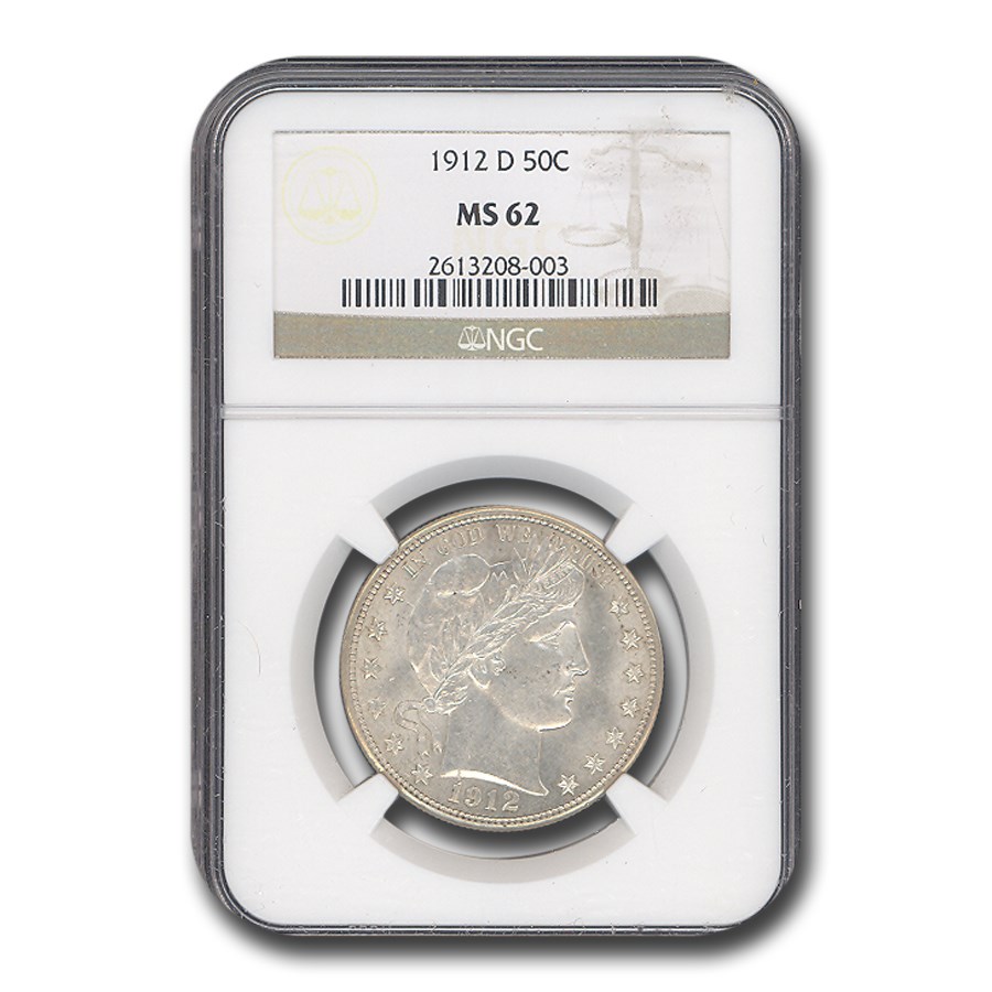 1912-D Barber Half Dollar MS-62 NGC