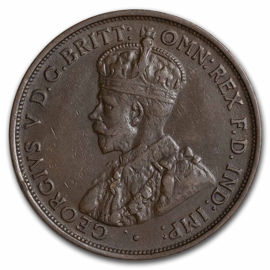 1912-H Australia Bronze Penny George V AU