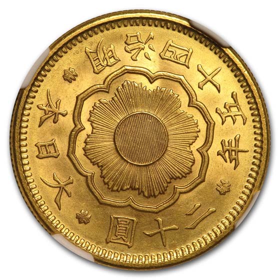 Buy 1912 Japan Gold 20 Yen Meiji MS-63 NGC | APMEX