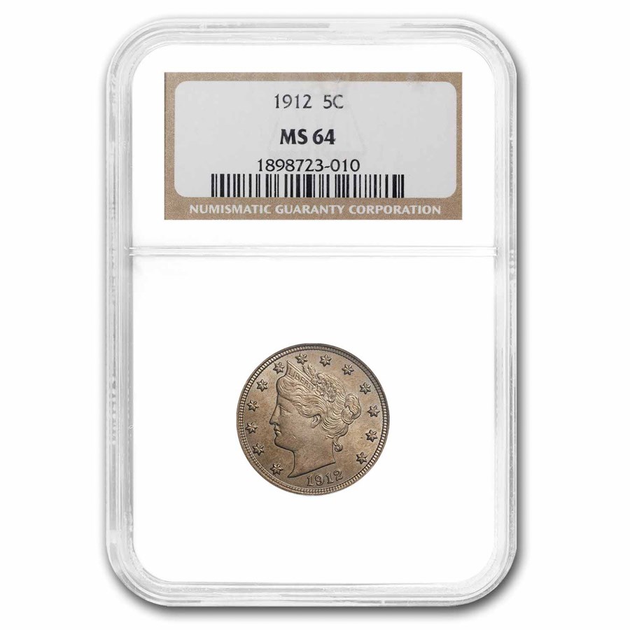 1912 Liberty Head V Nickel MS-64 NGC