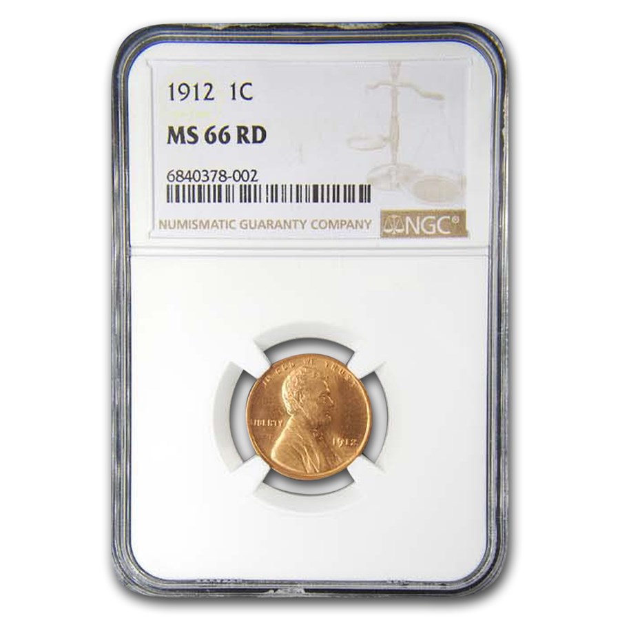 1912 Lincoln Cent MS-66 NGC (Red)