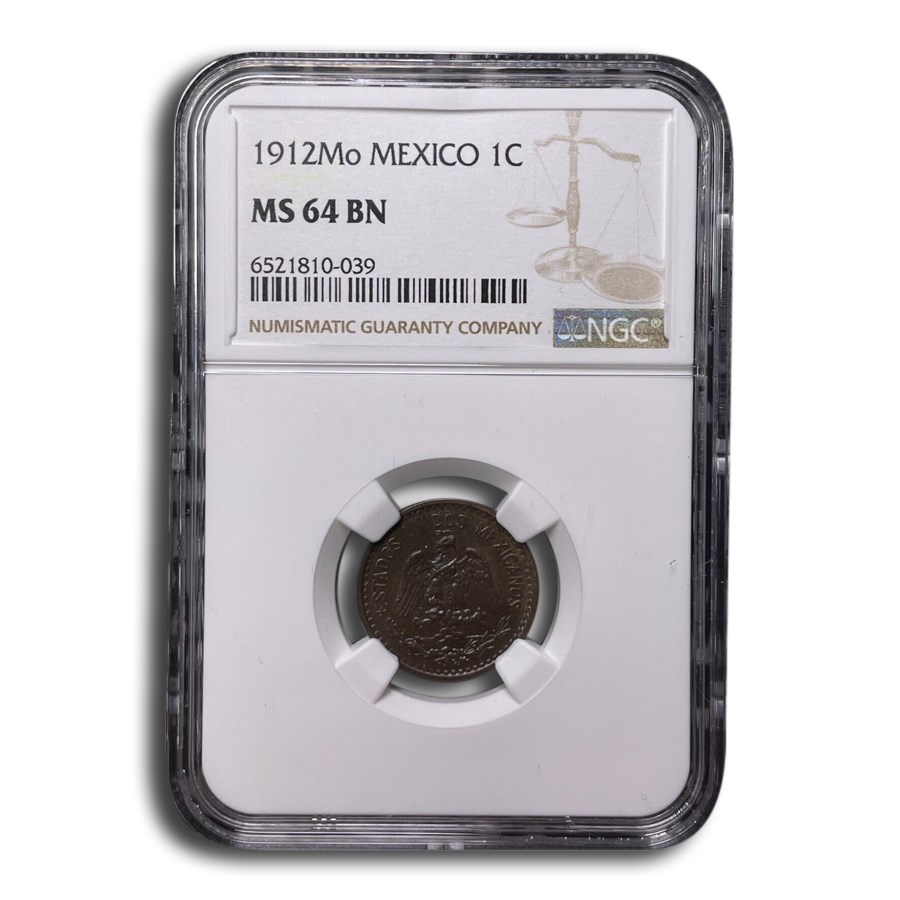 1912-Mo Mexico Centavo MS-64 NGC (Brown)