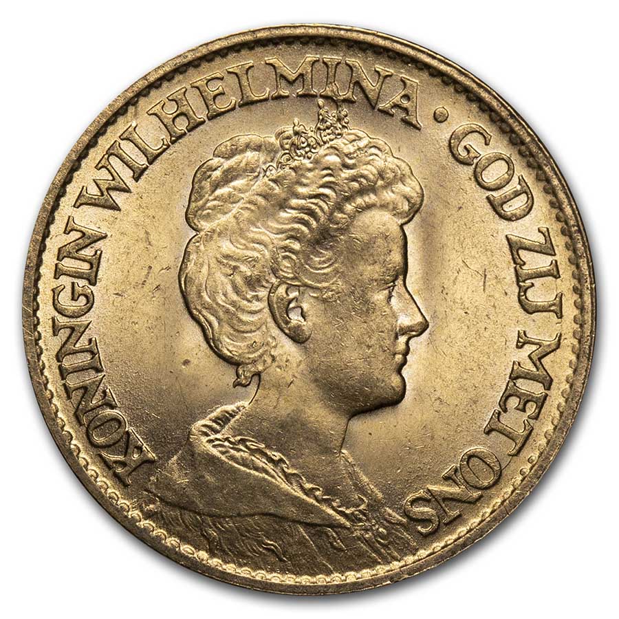 Buy 1912 Netherlands Gold 10 Gulden Wilhelmina I BU | APMEX