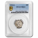 1912-S Barber Dime MS-64 PCGS