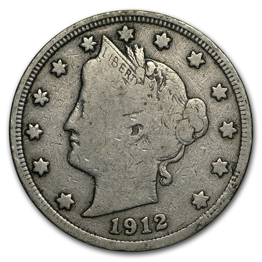 1912-S Liberty Head V Nickel Fine