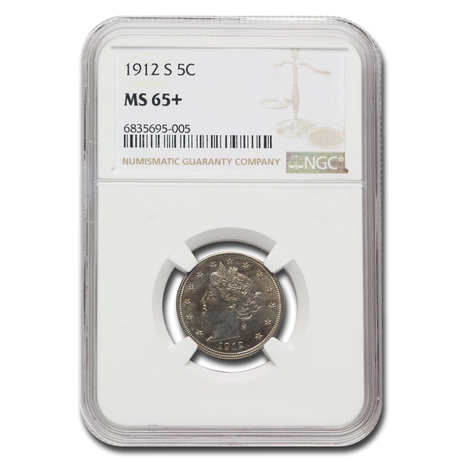 1912-S Liberty Head V Nickel MS-65+ NGC