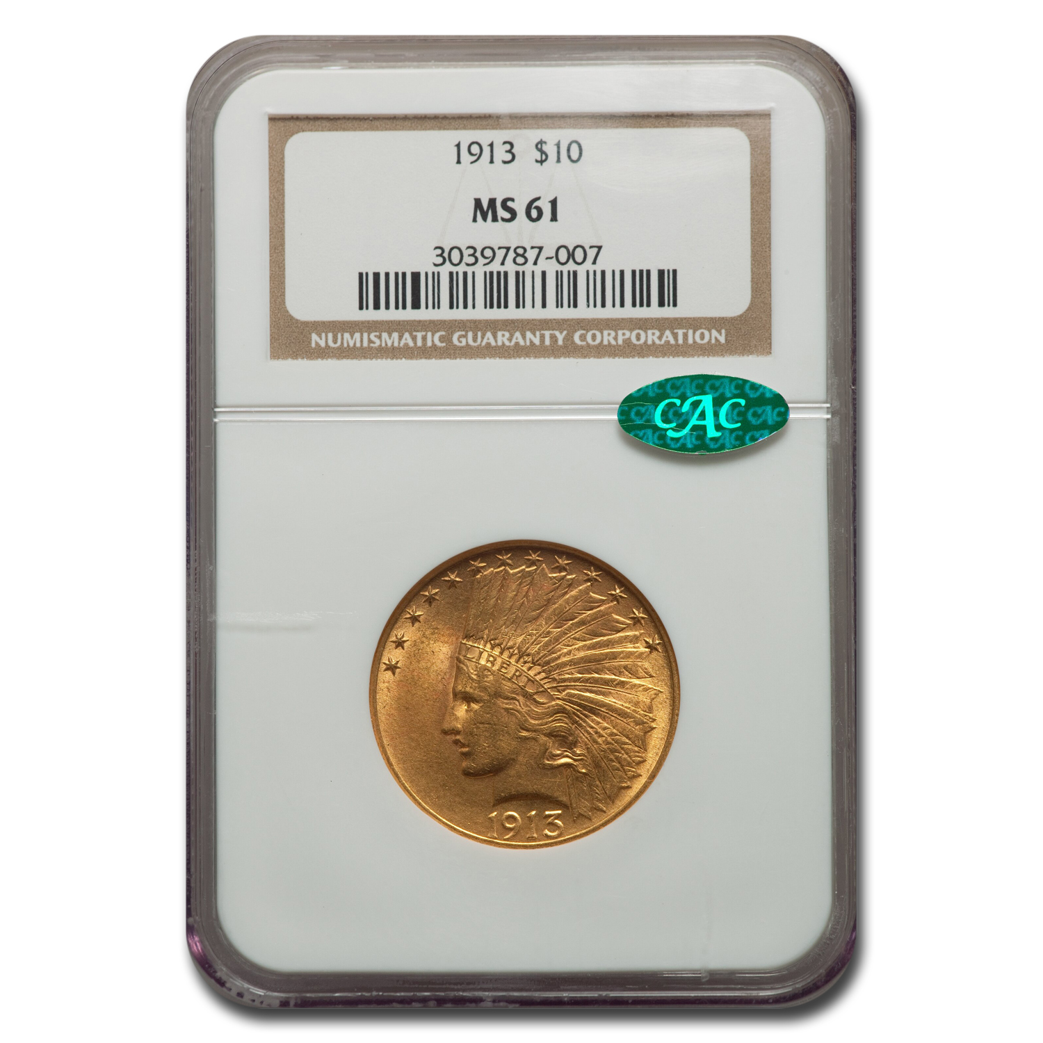 Buy 1913 $10 Indian Gold Eagle MS-61 NGC CAC | APMEX