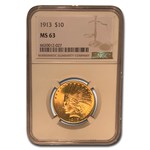 1913 $10 Indian Gold Eagle MS-63 NGC