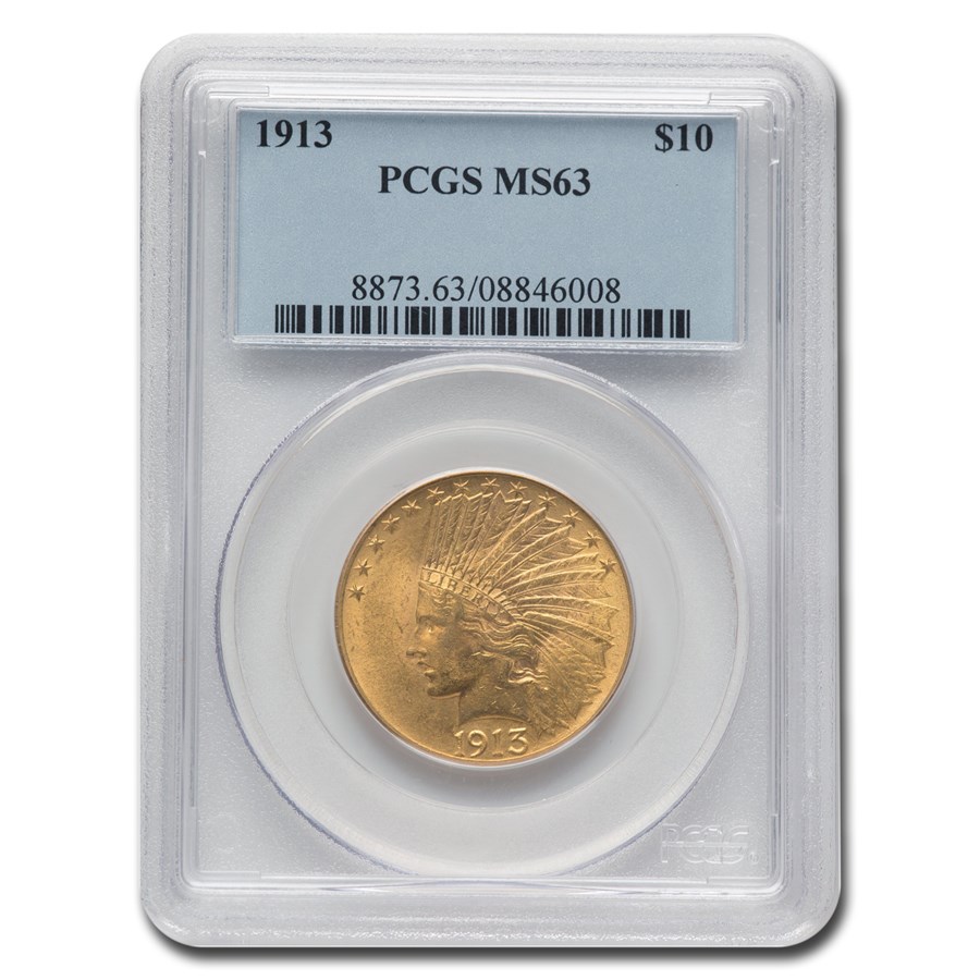 1913 $10 Indian Gold Eagle MS-63 PCGS