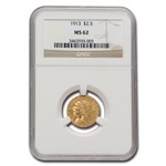 1913 $2.50 Indian Head Gold Quarter Eagle MS-62 NGC