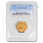 1913 $5 Indian Gold Half Eagle MS-62 PCGS