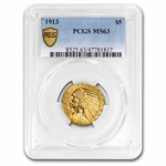 1913 $5 Indian Gold Half Eagle MS-63 PCGS