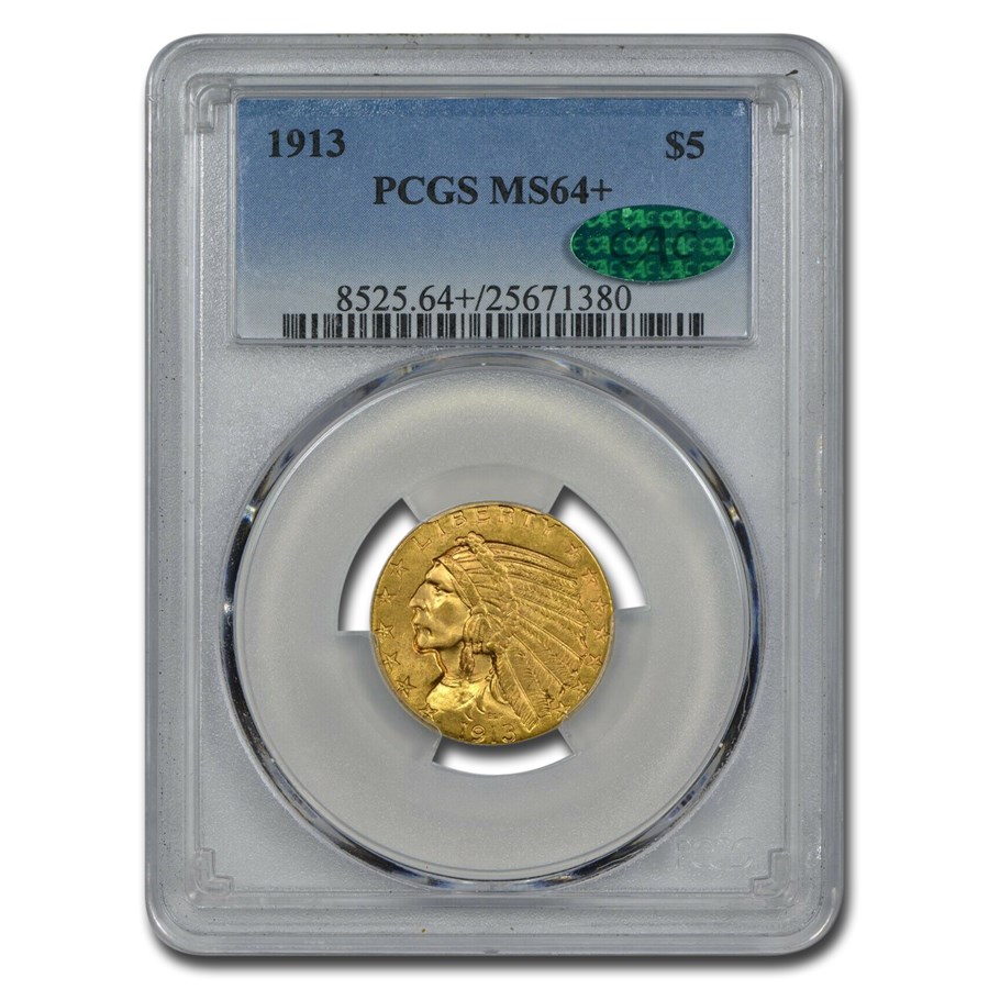 Buy 1913 $5 Indian Gold Half Eagle MS-64+ PCGS CAC | APMEX