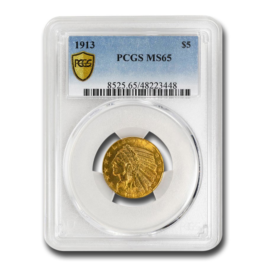 1913 $5 Indian Gold Half Eagle MS-65 PCGS