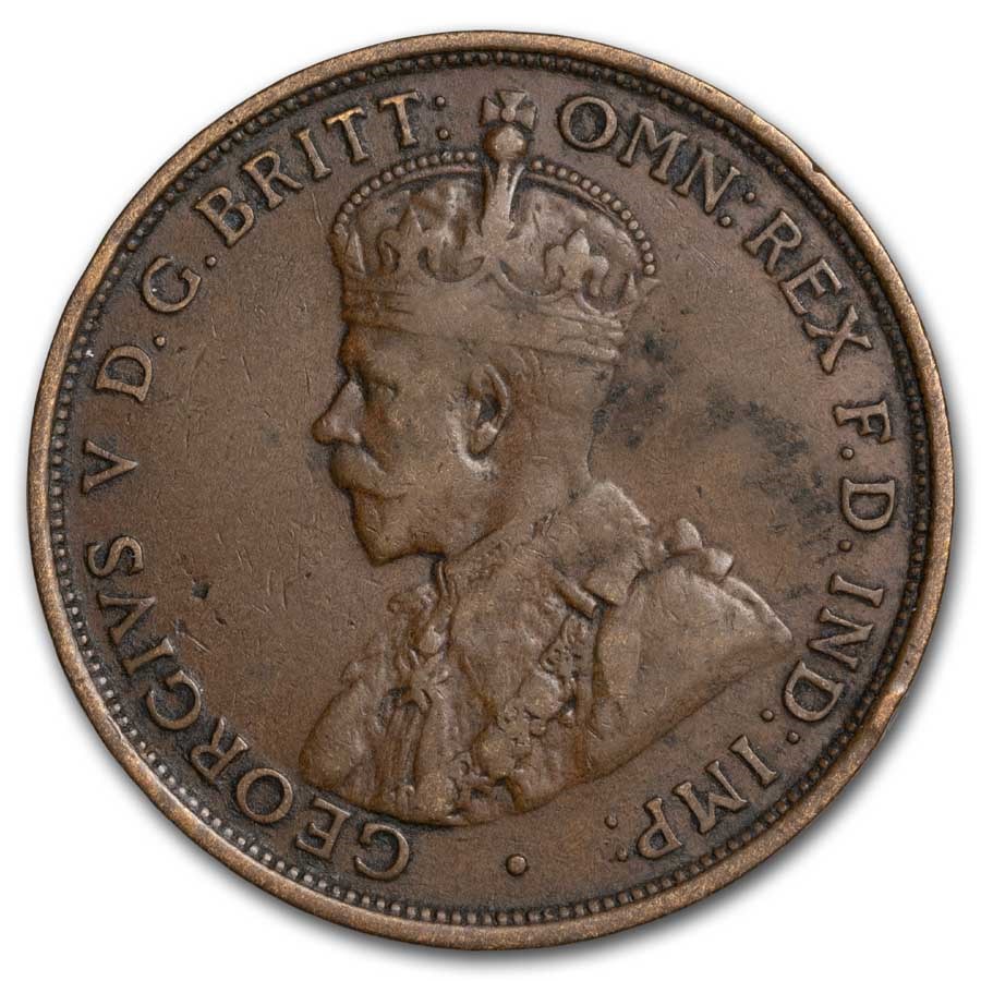 1913 Australia Bronze Penny George V XF