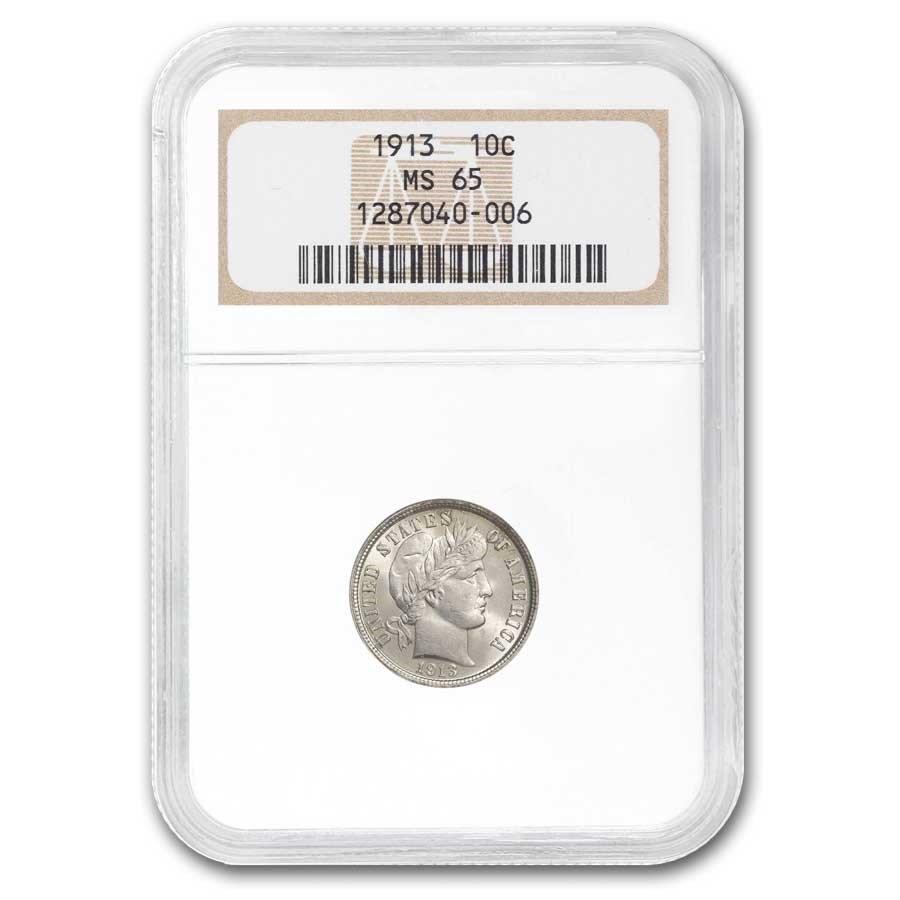 1913 Barber Dime MS-65 NGC