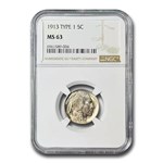 1913 Buffalo Nickel MS-63 NGC