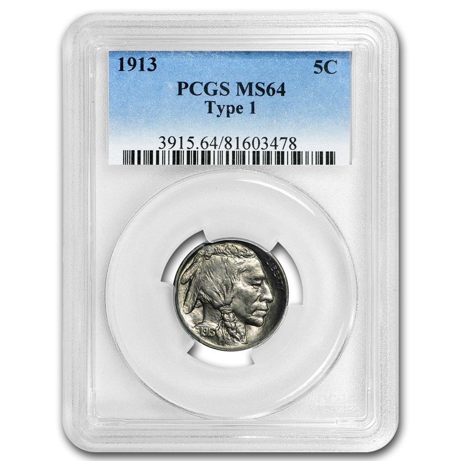 1913 Buffalo Nickel Type-I MS-64 PCGS