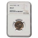 1913 Buffalo Nickel Type-I MS-67 NGC